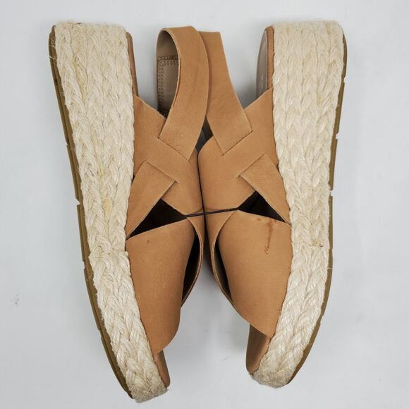 Eileen Fisher Women Tan Timor Espadrille Leather Wedge Sandals Size 9 Casual - Picture 7 of 9